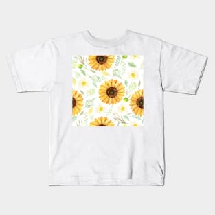 Sunflowers and Daisies | Watercolor | Art | Pattern Kids T-Shirt